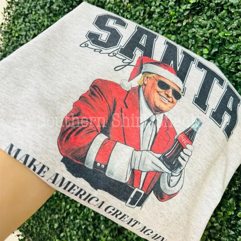 SANTA baby Trump Cola Sweatshirt | Trump Christmas Sweatshirt T-Shirts, Hoodie | CiraTrend.com