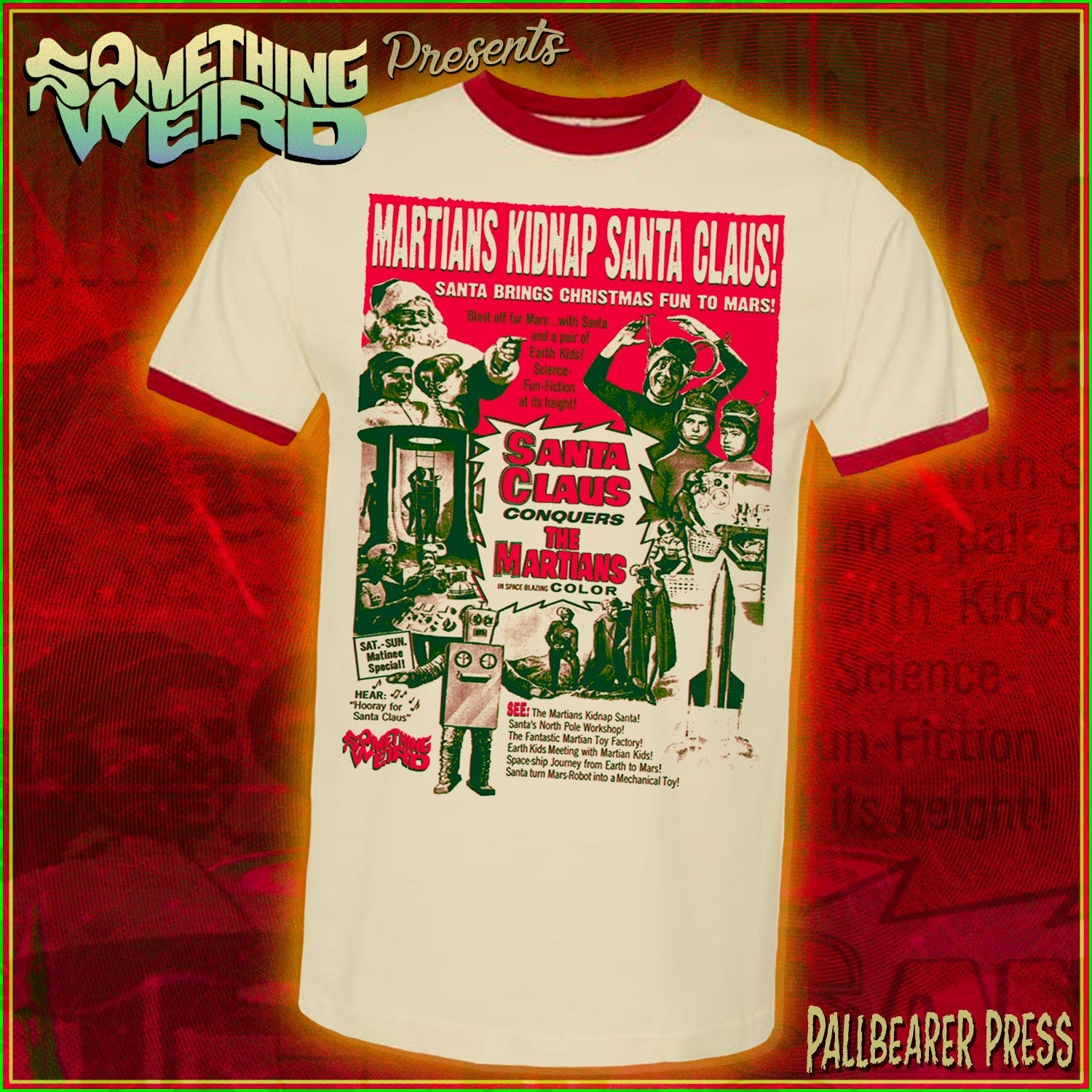 Santa Claus Conquers the Martians Classic Ringer Tee Hoodie, Sweatshirt | CiraTrend.com