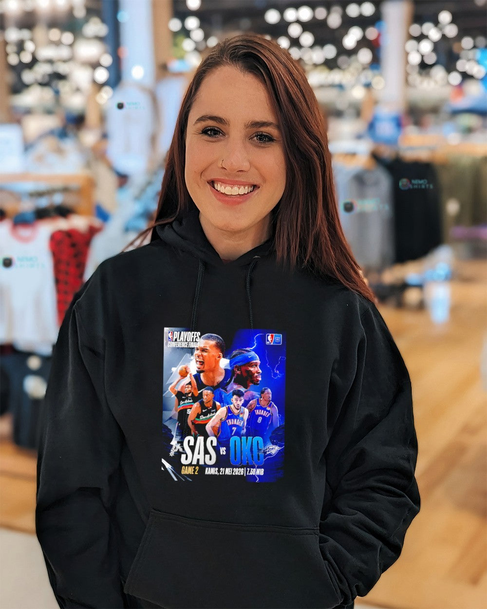 SAS vs OKC Game 2 Kamis 21 Mei 2026 Western Conference Finals shirt
