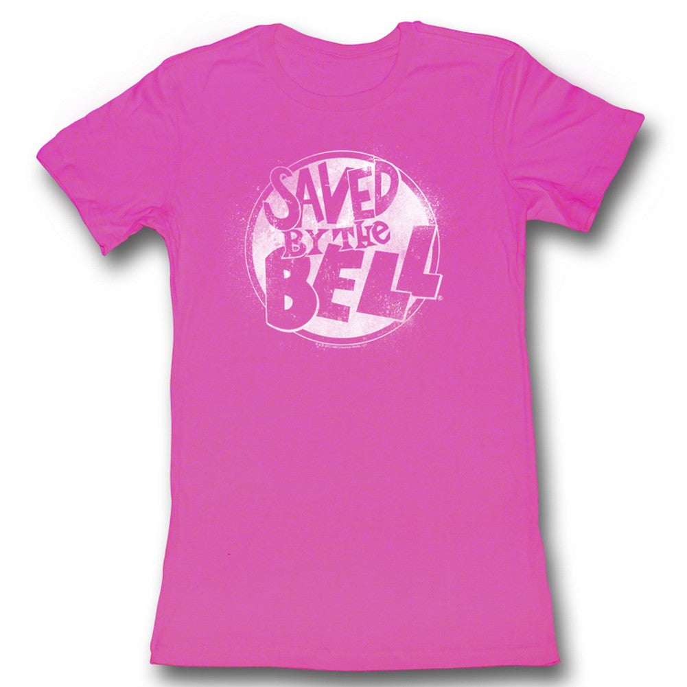 Saved By The Bell Girls Juniors S/S T-Shirt - White - Solid Fuschia Hoodie, Sweatshirt | CiraTrend.com