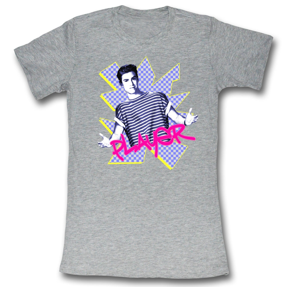 Saved By The Bell Girls Juniors S/S T-Shirt - Player - Heather Gray Heather Hoodie, Sweatshirt | CiraTrend.com