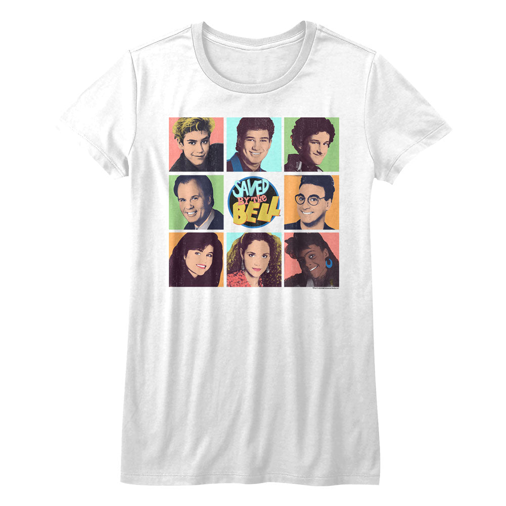 Saved By The Bell Girls Juniors S/S T-Shirt - Savedbtb - Solid White Hoodie, Sweatshirt | CiraTrend.com