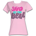 Saved By The Bell Girls Juniors S/S T-Shirt - Bright Logo - Solid Light Pink Hoodie, Sweatshirt | CiraTrend.com