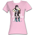Saved By The Bell Girls Juniors S/S T-Shirt - Turn It Up - Solid Light Pink Hoodie, Sweatshirt | CiraTrend.com