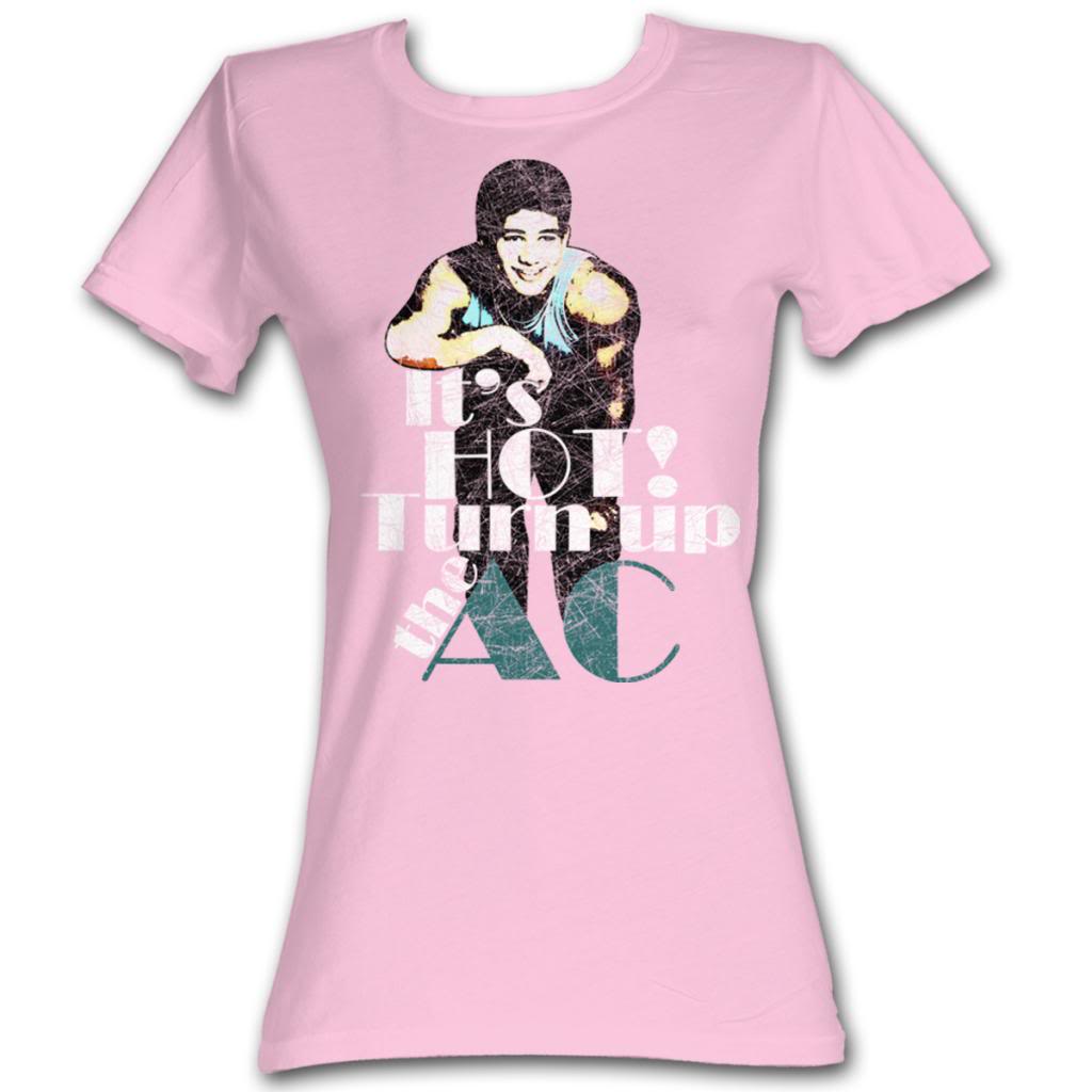 Saved By The Bell Girls Juniors S/S T-Shirt - Turn It Up - Solid Light Pink Hoodie, Sweatshirt | CiraTrend.com