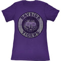 Saved By The Bell Girls Juniors S/S T-Shirt - Pinstripe Bayside - Solid Purple Hoodie, Sweatshirt | CiraTrend.com