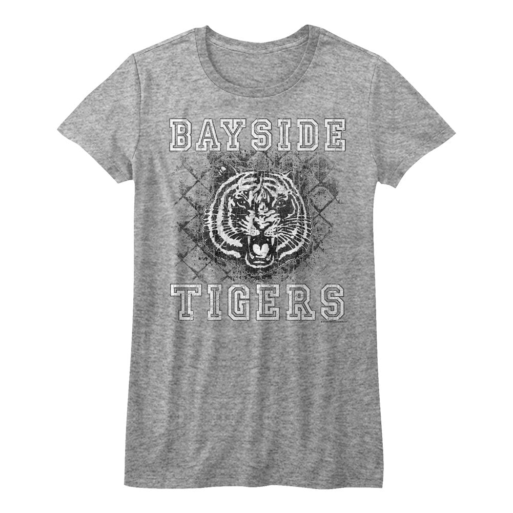 Saved By The Bell Girls Juniors S/S T-Shirt - Schoolyard Tigers - Heather Gray Heather Hoodie, Sweatshirt | CiraTrend.com
