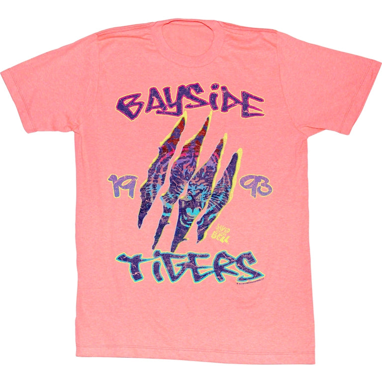 Saved By The Bell Mens S/S T-Shirt - Retro Bayside - Heather Coral Silk Heather Hoodie, Sweatshirt | CiraTrend.com