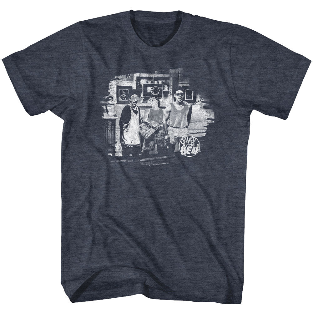 Saved By The Bell Mens S/S T-Shirt - Hyfr - Heather Navy Heather Hoodie, Sweatshirt | CiraTrend.com