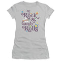 Arties I Rock Junior Sheer Cap Sleeve Womens T Shirt Silver Hoodie, Sweatshirt | CiraTrend.com