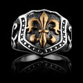 18K Gold PVD Coated Stainless Steel Fleur De Lis Shield Signet Ring T-Shirts, Hoodie, Sweatshirt | CiraTrend.com (Image 1)
