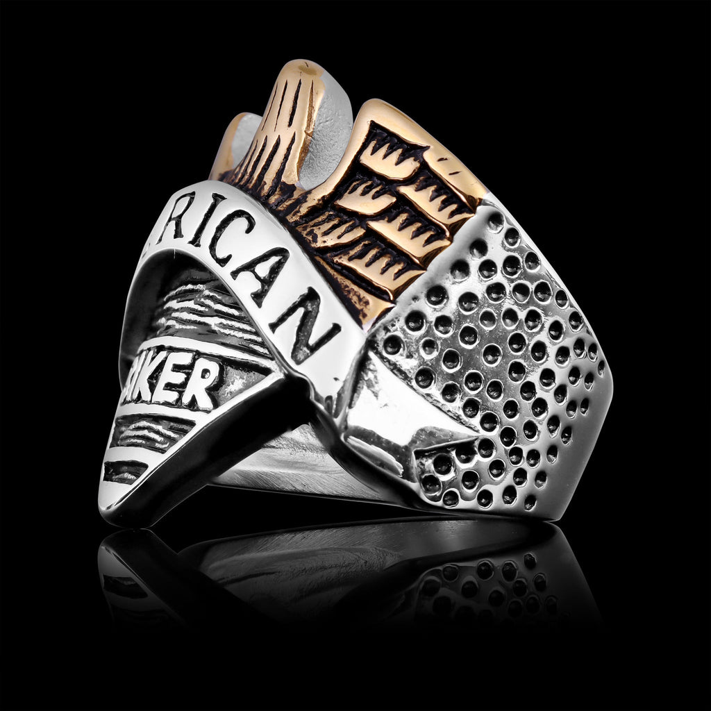 AMERICAN BIKER 18K Gold PVD Coated Stainless Steel Eagle Ring T-Shirts, Hoodie, Sweatshirt | CiraTrend.com (Image 2)