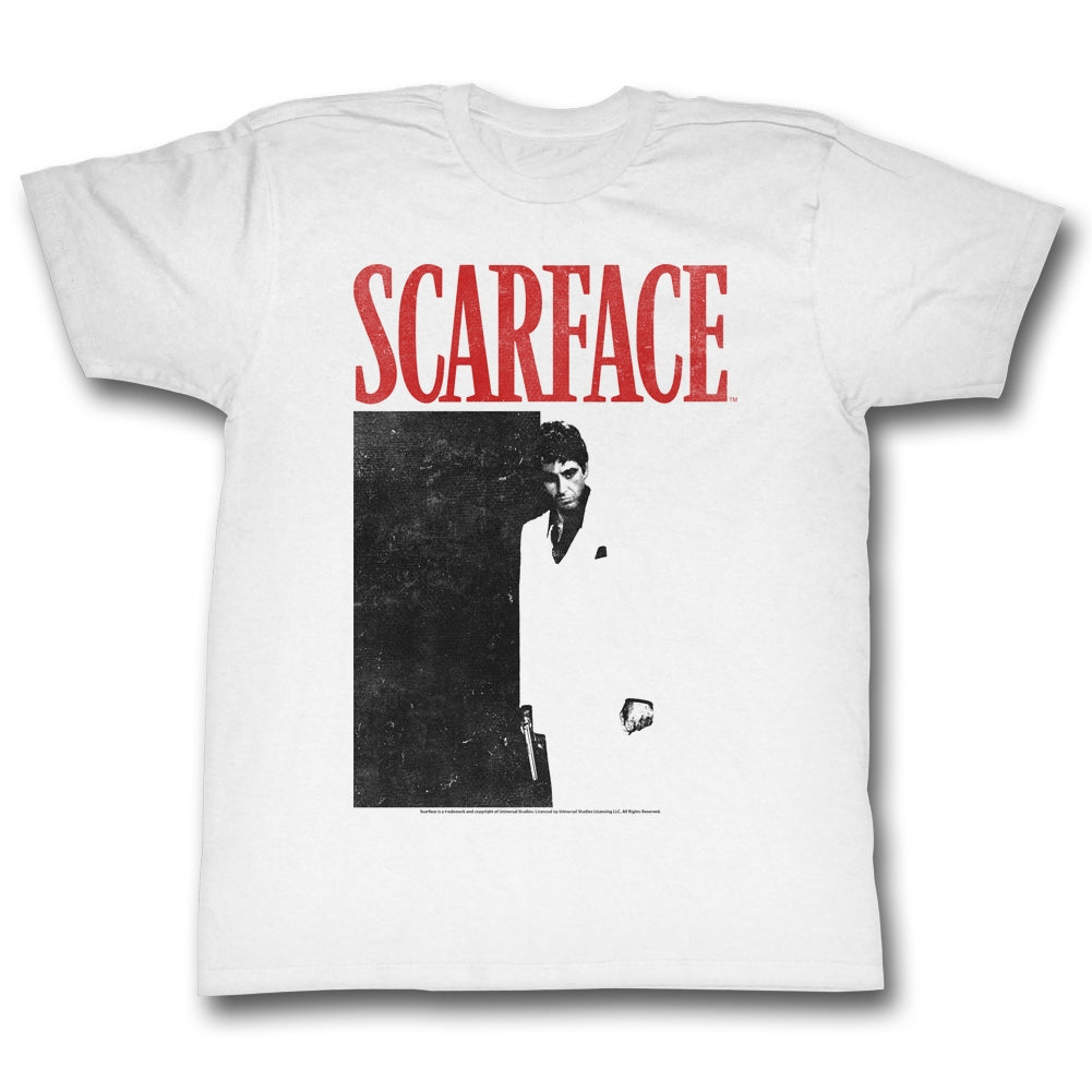Scarface Mens S/S T-Shirt - Black And Red - Solid White Hoodie, Sweatshirt | CiraTrend.com