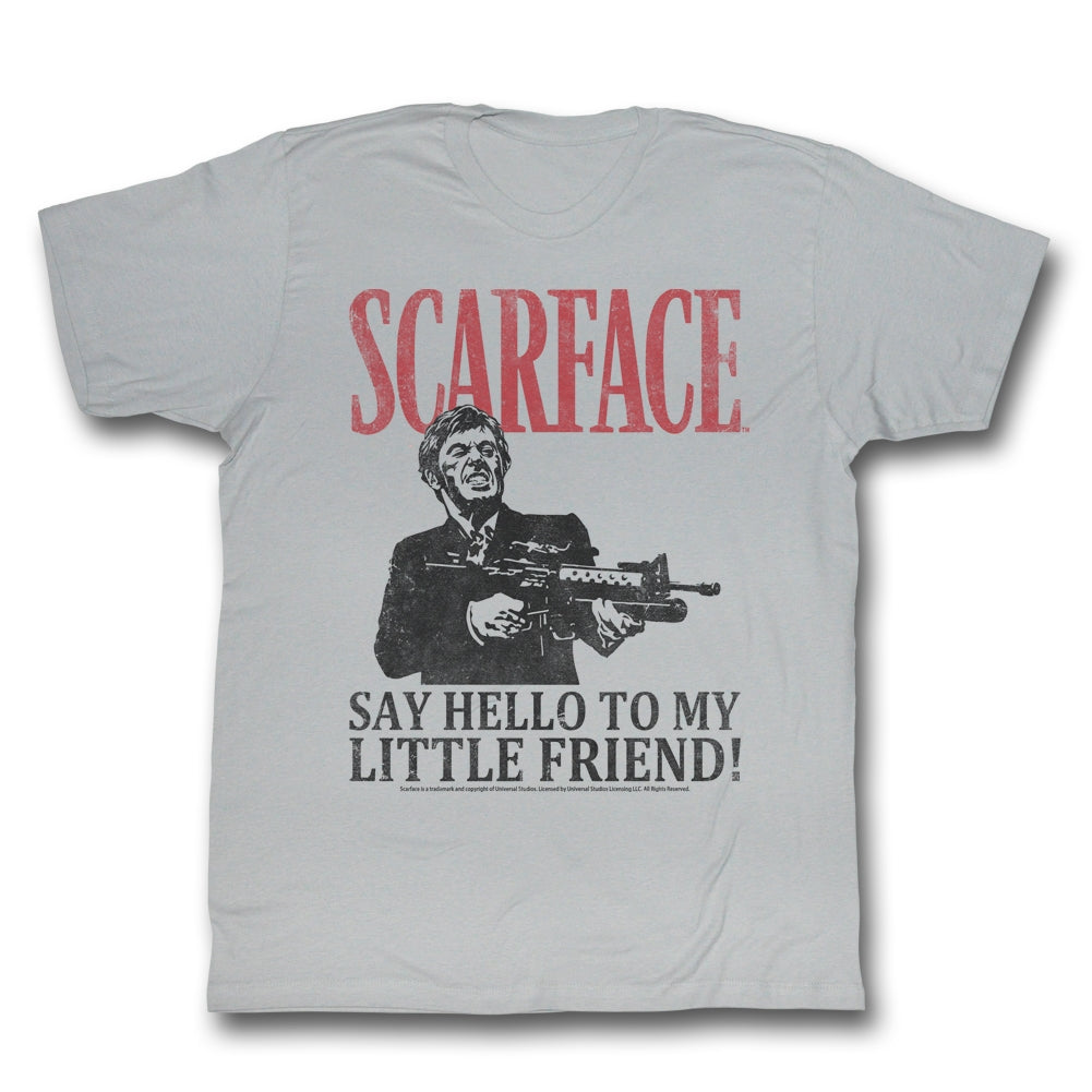 Scarface Mens S/S T-Shirt - Say Hello - Solid Silver Hoodie, Sweatshirt | CiraTrend.com