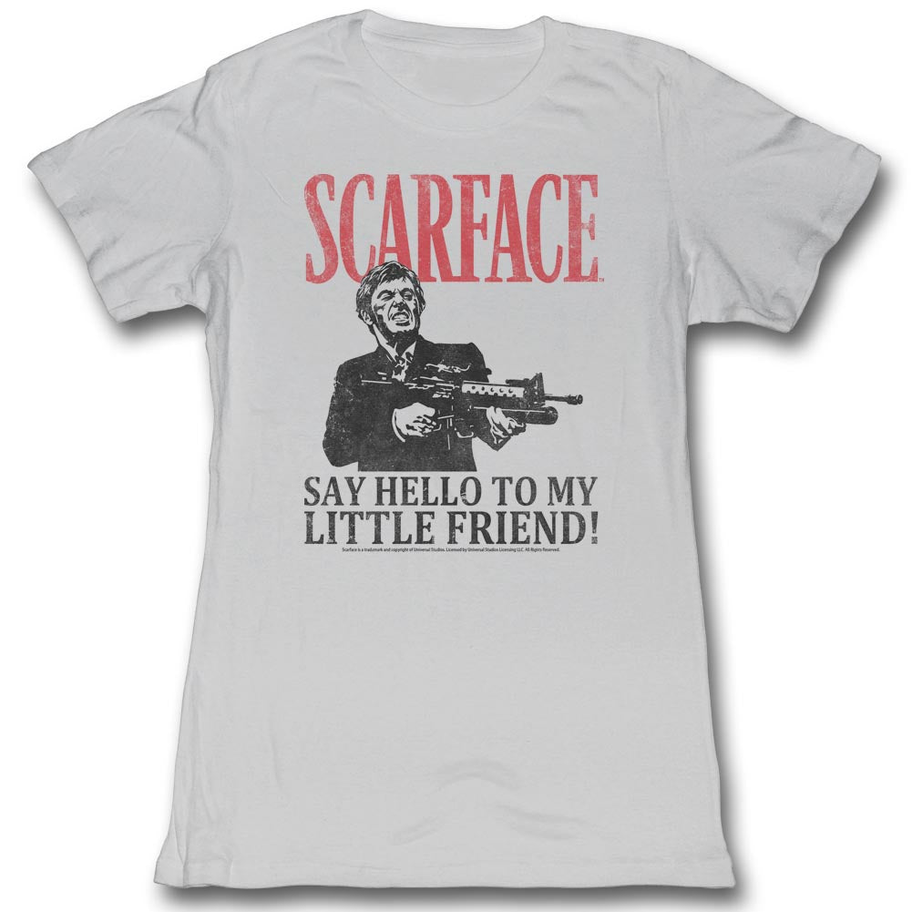 Scarface Girls Juniors S/S T-Shirt - Say Hello - Solid Silver Hoodie, Sweatshirt | CiraTrend.com