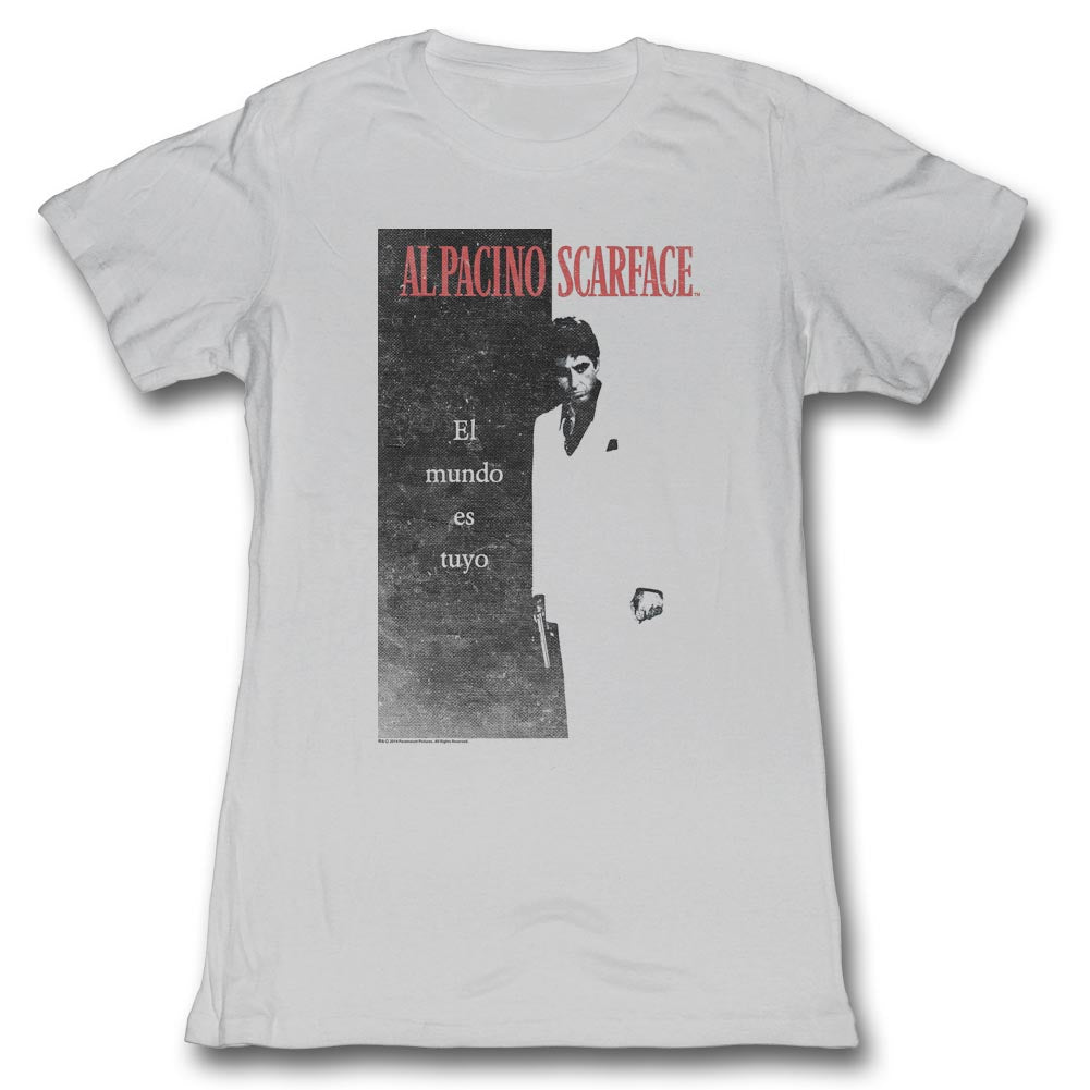 Scarface Girls Juniors S/S T-Shirt - Elmundo - Solid Silver Hoodie, Sweatshirt | CiraTrend.com