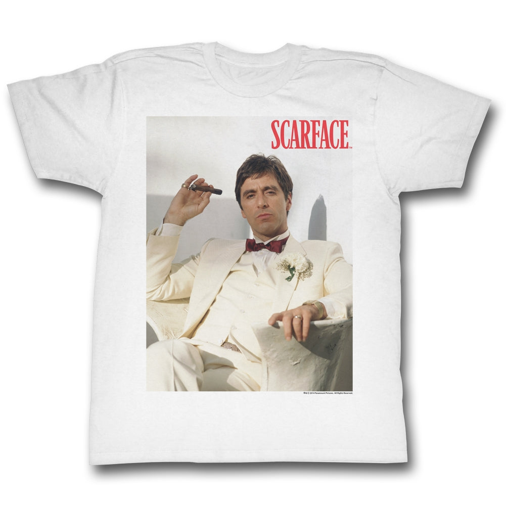 Scarface Mens S/S T-Shirt - Chillin - Solid White Hoodie, Sweatshirt | CiraTrend.com
