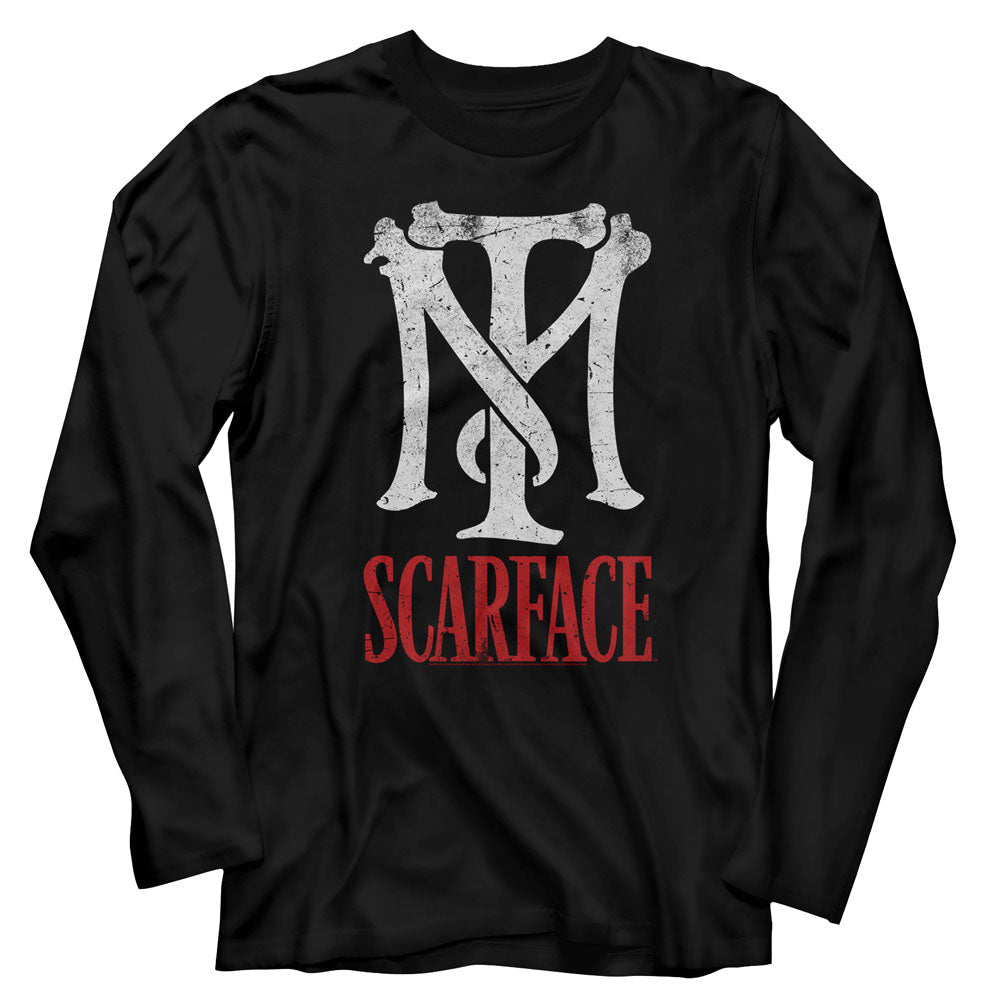 Scarface Mens L/S T-Shirt - Tm Scarface - Solid Black Hoodie, Sweatshirt | CiraTrend.com