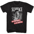 Scarface Mens S/S T-Shirt - Say Goodnight - Solid Black Hoodie, Sweatshirt | CiraTrend.com