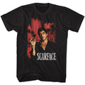 Scarface Mens S/S T-Shirt - Red Cityscape - Solid Black Hoodie, Sweatshirt | CiraTrend.com