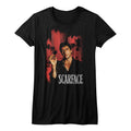 Scarface Girls Juniors S/S T-Shirt - Red Cityscape - Solid Black Hoodie, Sweatshirt | CiraTrend.com