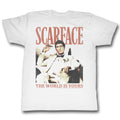 Scarface Mens S/S T-Shirt - Da World - Solid White Hoodie, Sweatshirt | CiraTrend.com