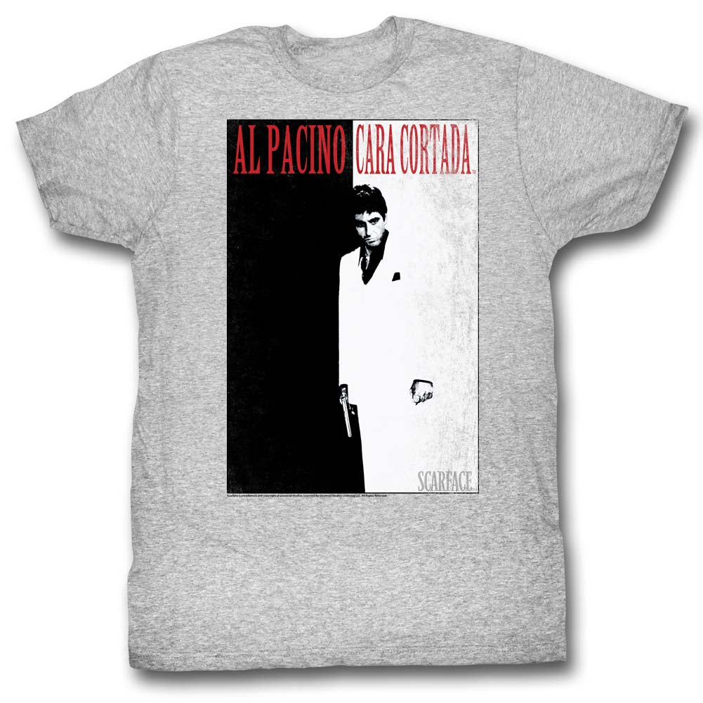 Scarface Mens S/S T-Shirt - Cortada - Heather Gray Heather Hoodie, Sweatshirt | CiraTrend.com