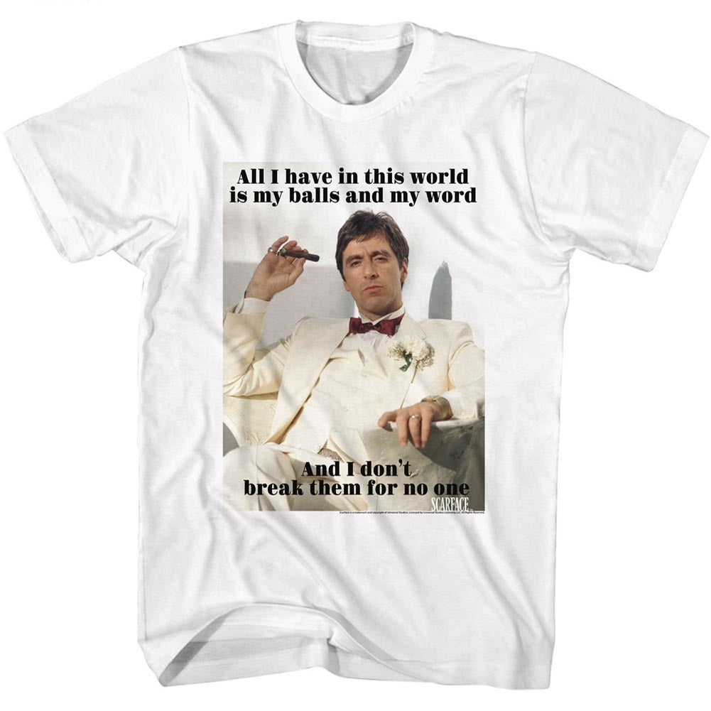 Scarface Mens S/S T-Shirt - Break - Solid White Hoodie, Sweatshirt | CiraTrend.com