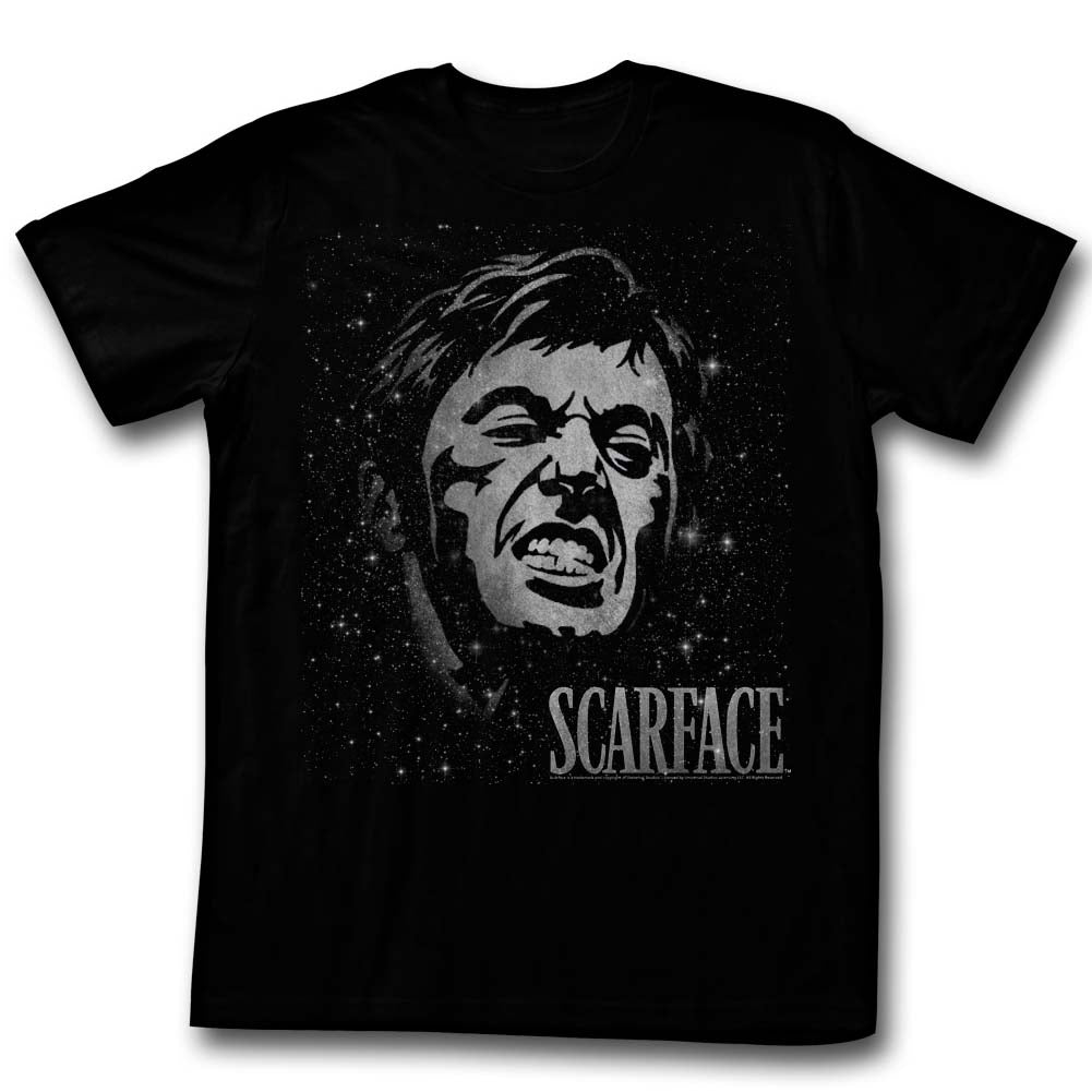 Scarface Mens S/S T-Shirt - Space - Solid Black Hoodie, Sweatshirt | CiraTrend.com