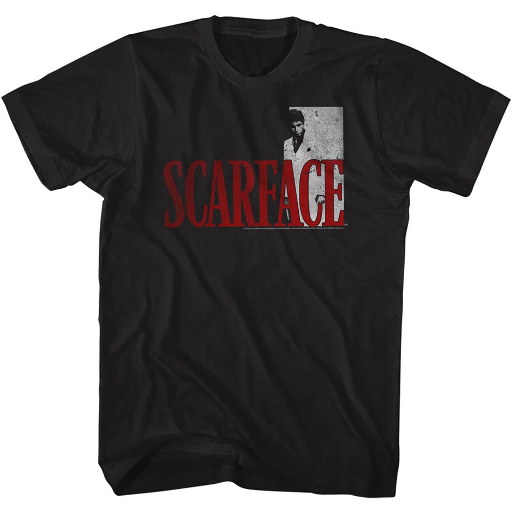 Scarface Mens S/S T-Shirt - Sfredwhite - Solid Black Hoodie, Sweatshirt | CiraTrend.com