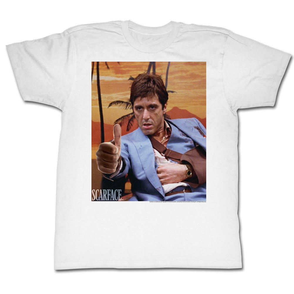 Scarface Mens S/S T-Shirt - Thumbs & Ammo - Solid White Hoodie, Sweatshirt | CiraTrend.com