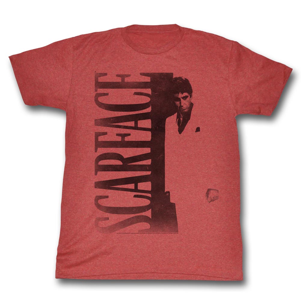 Scarface Mens S/S T-Shirt - Scarface - Heather Red Heather Hoodie, Sweatshirt | CiraTrend.com