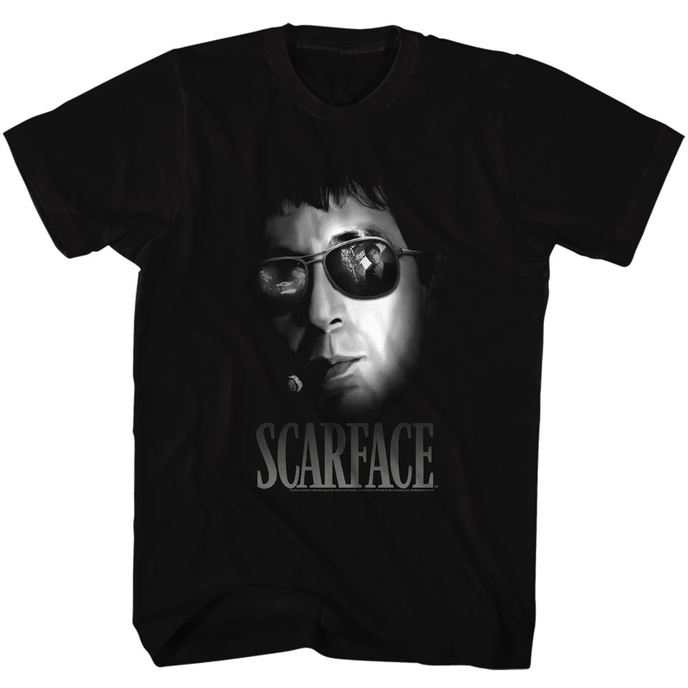 Scarface Mens S/S T-Shirt - Aviators - Solid Black Hoodie, Sweatshirt | CiraTrend.com