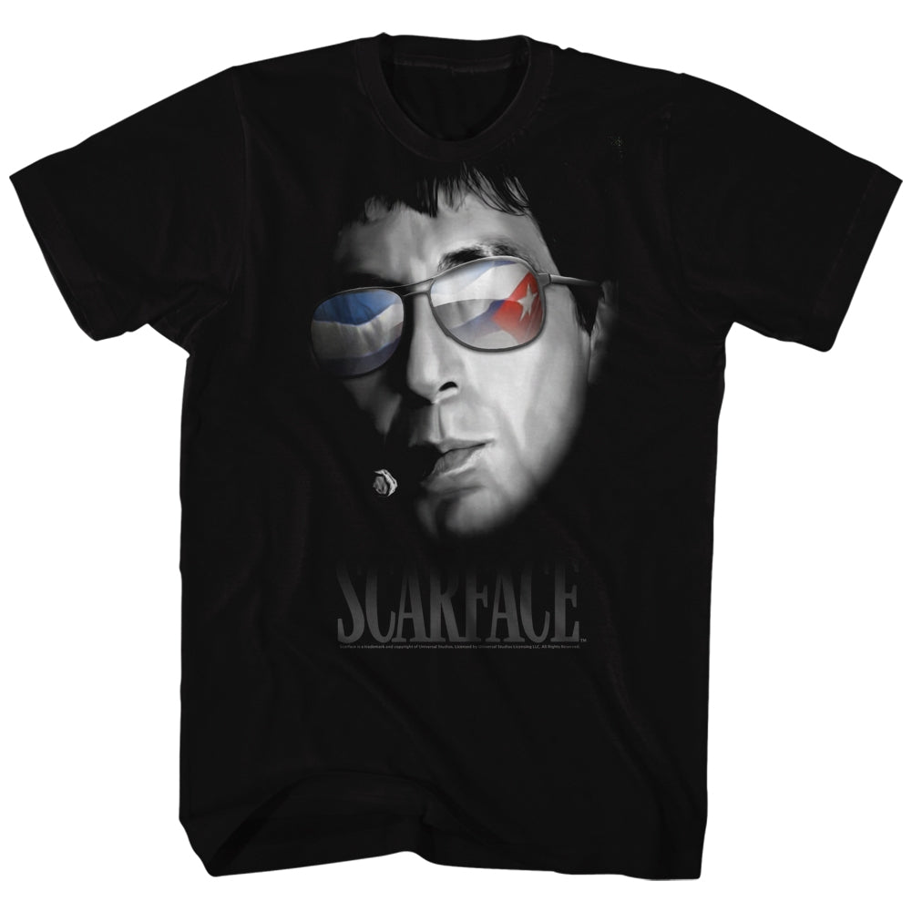 Scarface Mens S/S T-Shirt - Cuban Aviators - Solid Black Hoodie, Sweatshirt | CiraTrend.com
