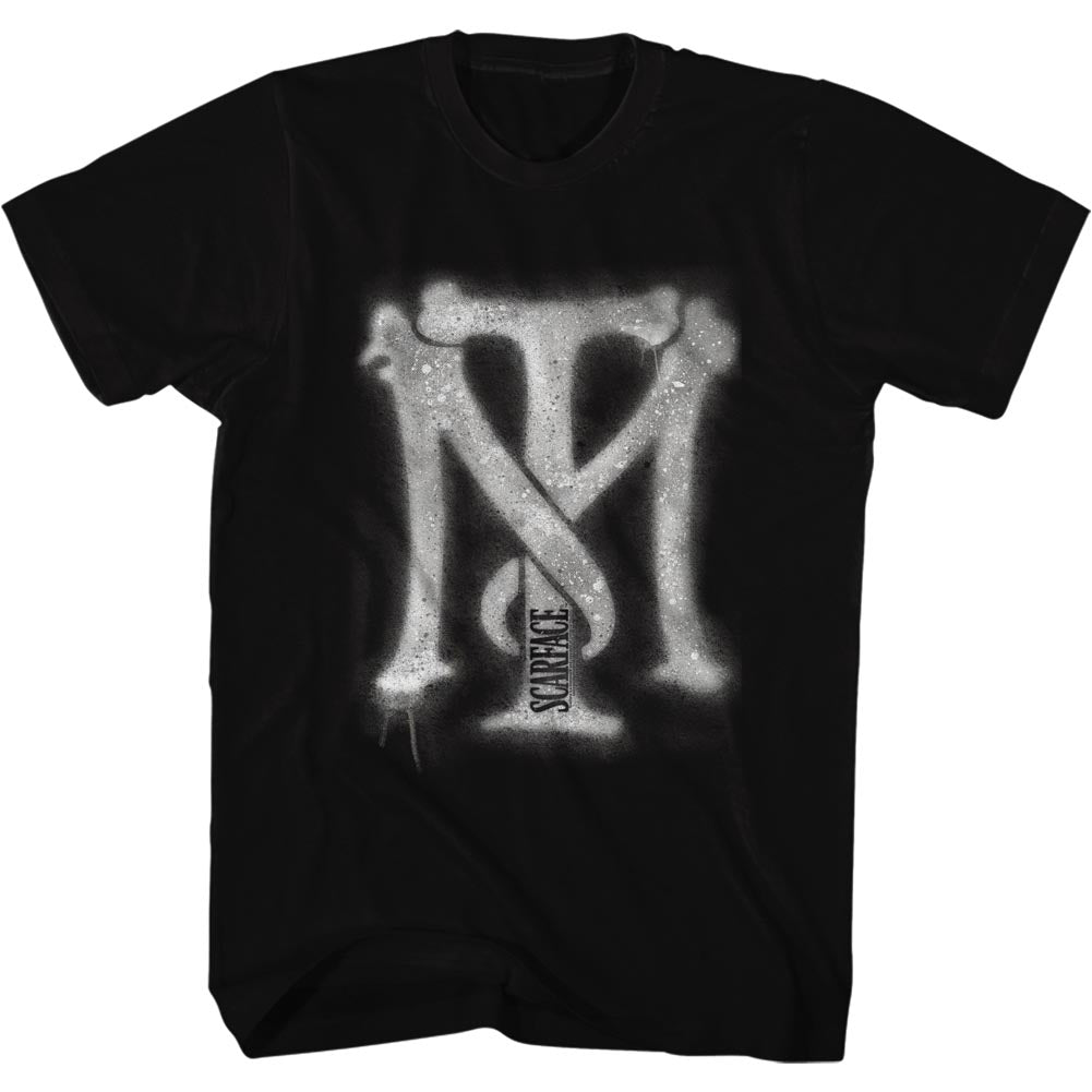 Scarface Mens S/S T-Shirt - Spraypaint - Solid Black Hoodie, Sweatshirt | CiraTrend.com