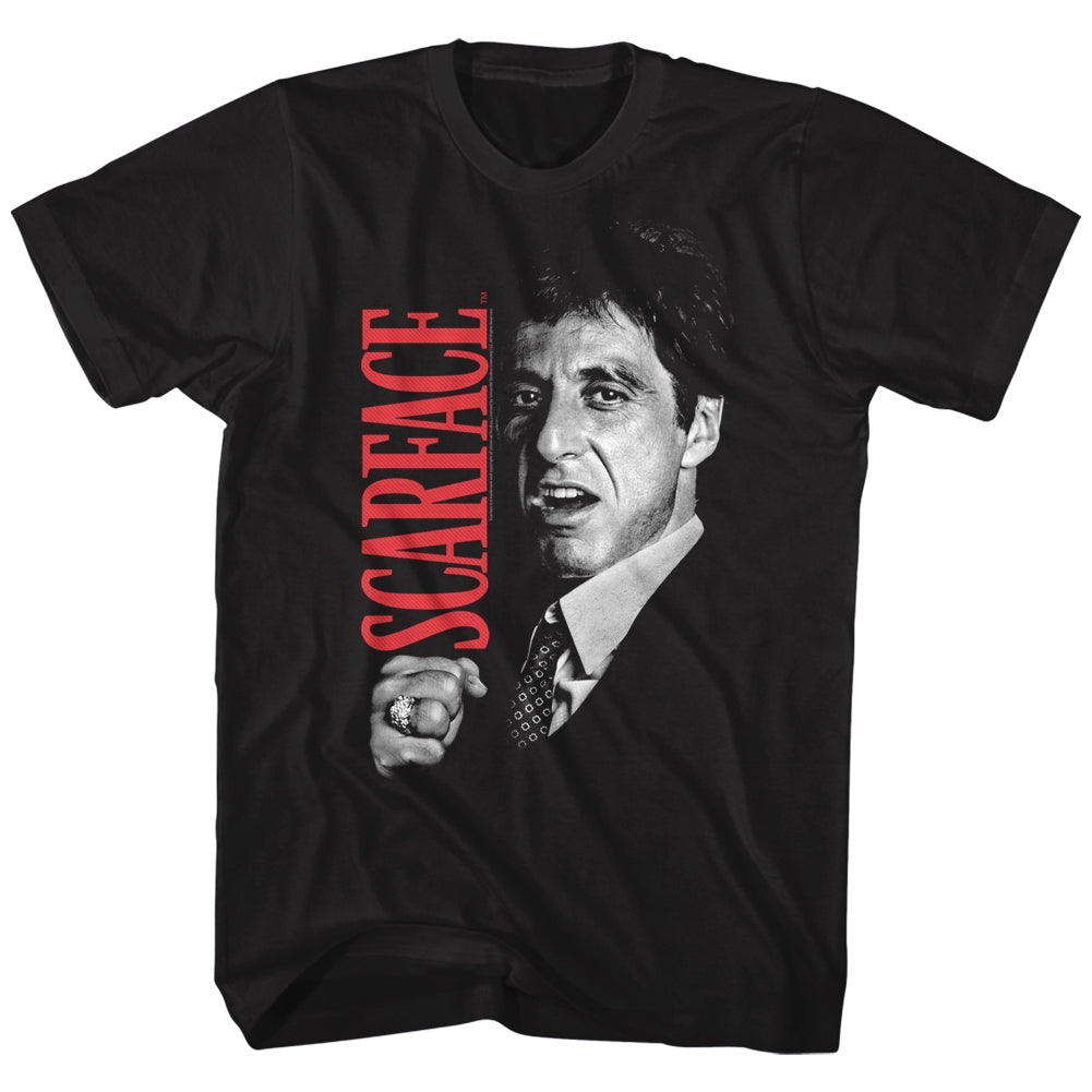 Scarface Mens S/S T-Shirt - Tony Close-Up - Solid Black Hoodie, Sweatshirt | CiraTrend.com