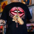 SHUT THE  UP Red Lips Print Men's T-Shirt Hoodie, Sweatshirt | CiraTrend.com
