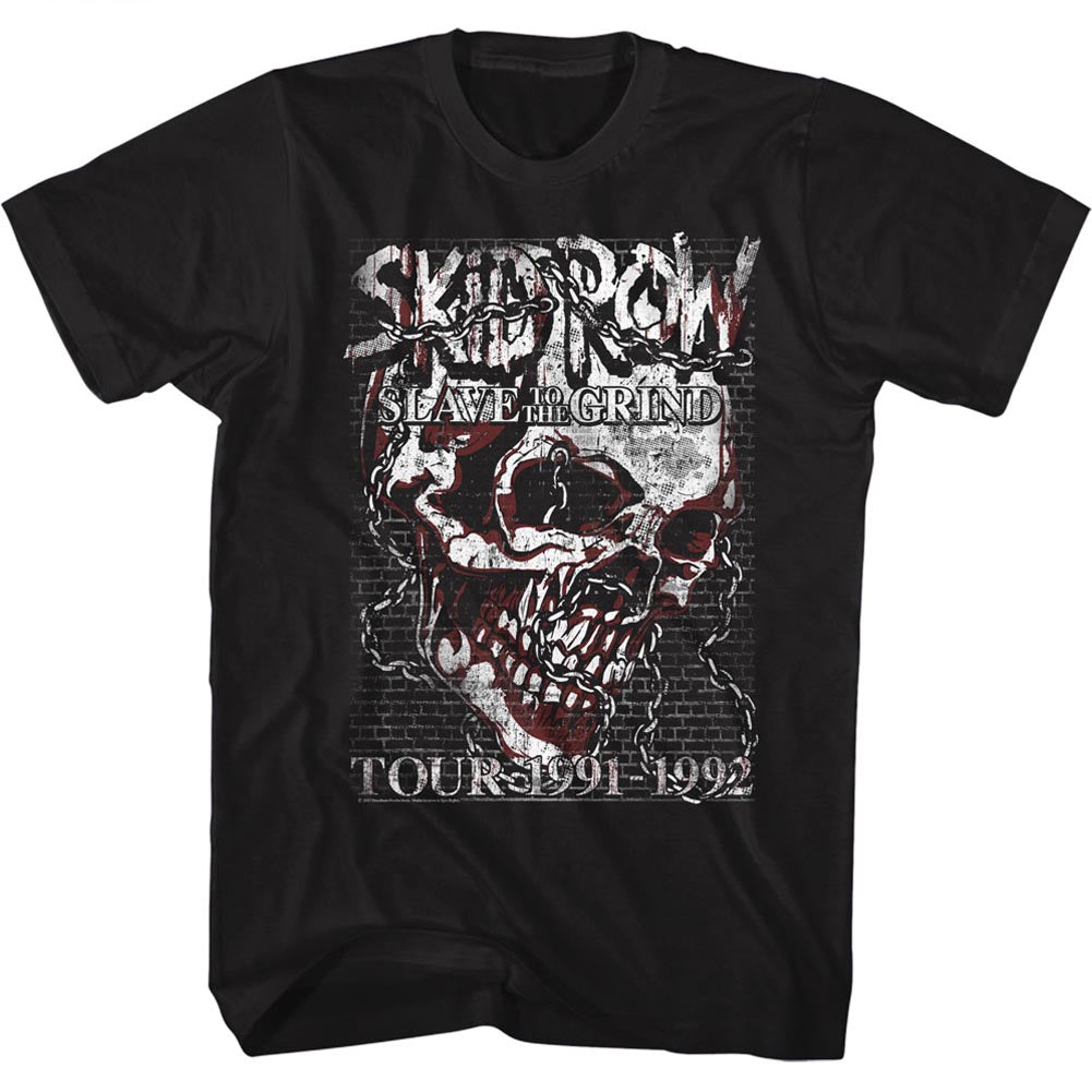 Skid Row Mens S/S T-Shirt - Skull Chain - Solid Black Hoodie, Sweatshirt | CiraTrend.com