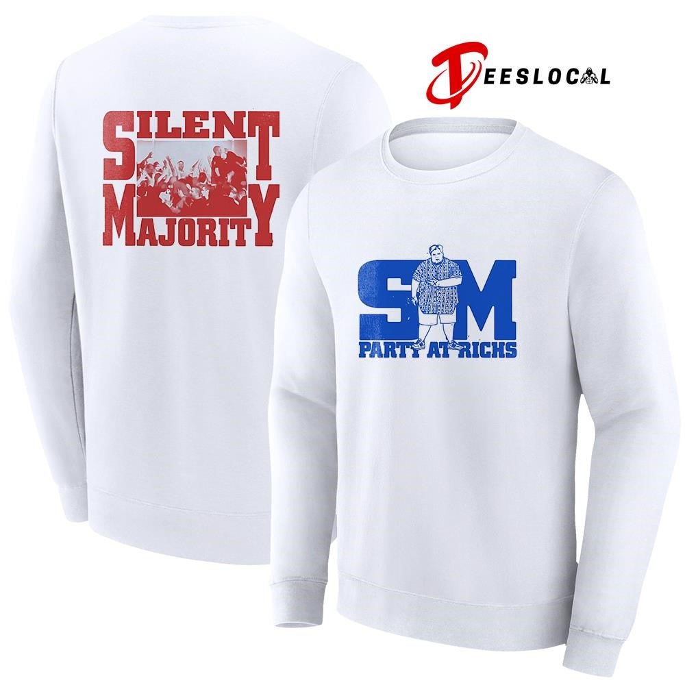 SM party at richs silent majority graphic shirt