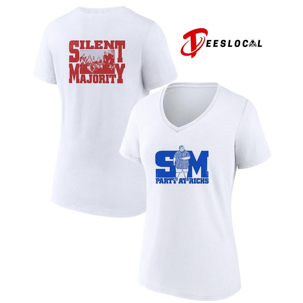 SM party at richs silent majority graphic shirt