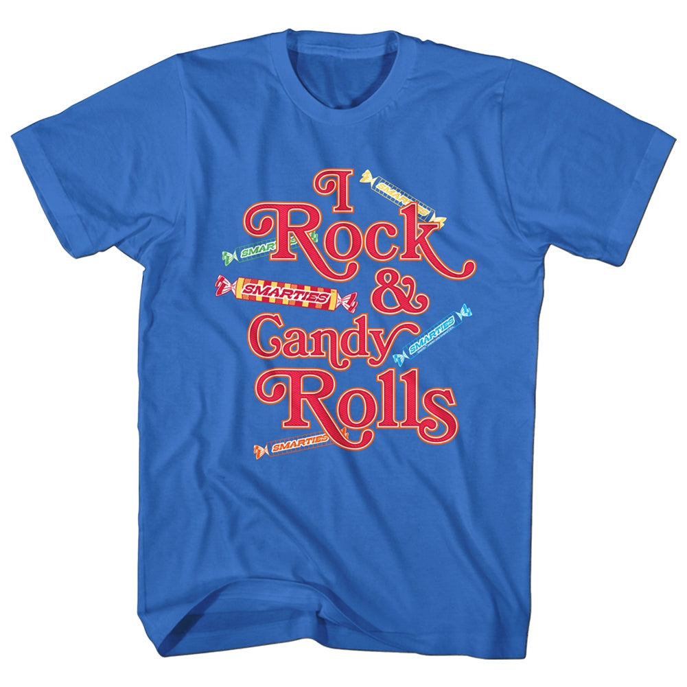 Smarties Mens S/S T-Shirt - I Rock Candy Rolls - Solid Royal Hoodie, Sweatshirt | CiraTrend.com