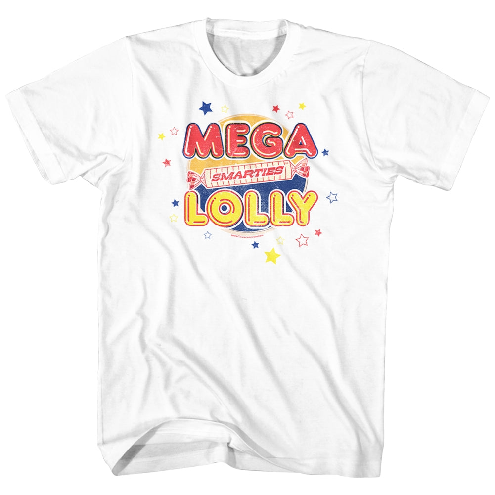 Smarties Mens S/S T-Shirt - Mega Lolly - Solid White Hoodie, Sweatshirt | CiraTrend.com