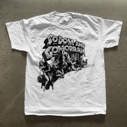 RETRO 1962 'SODOM AND GOMORRAH' WHITE T-SHIRT