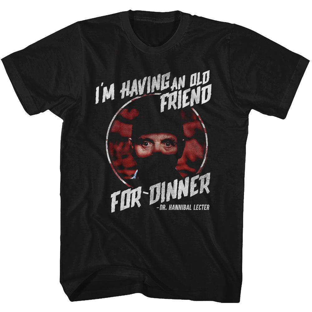 Silence Of The Lambs Mens S/S T-Shirt - Friend For Dinner - Solid Black Hoodie, Sweatshirt | CiraTrend.com