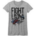 Street Fighter Girls Juniors S/S T-Shirt - Fight Like A - Heather Gray Heather Hoodie, Sweatshirt | CiraTrend.com