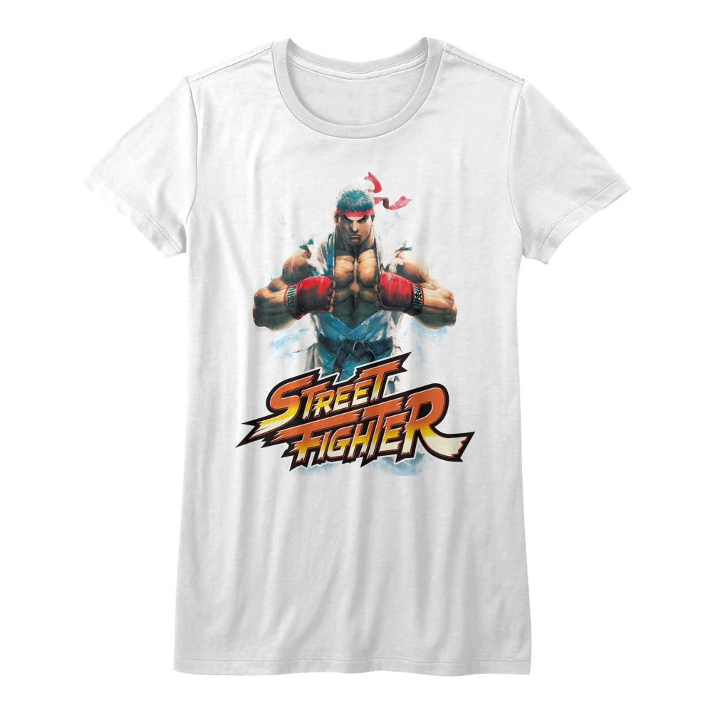 Street Fighter Girls Juniors S/S T-Shirt - Ryu - Solid White Style001 Hoodie, Sweatshirt | CiraTrend.com