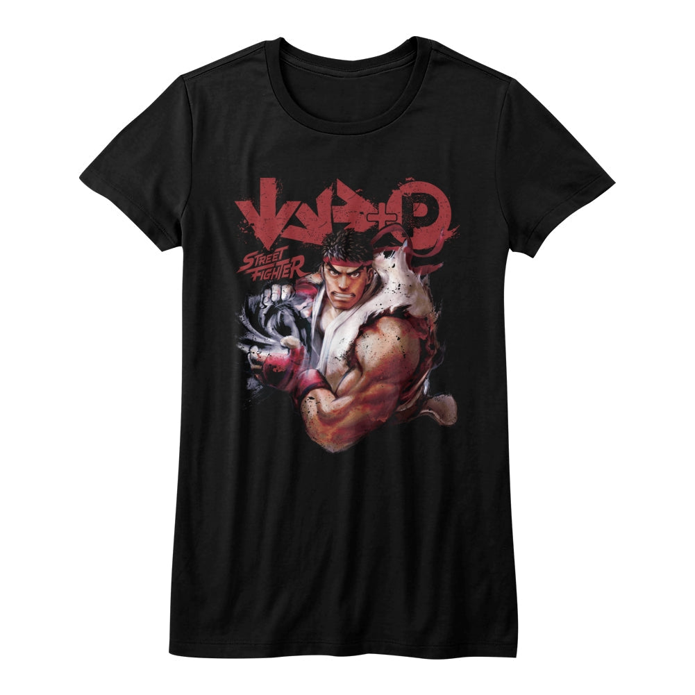 Street Fighter Girls Juniors S/S T-Shirt - More - Solid Black Hoodie, Sweatshirt | CiraTrend.com
