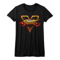 Street Fighter Girls Juniors S/S T-Shirt - Sfv Logo - Solid Black Hoodie, Sweatshirt | CiraTrend.com