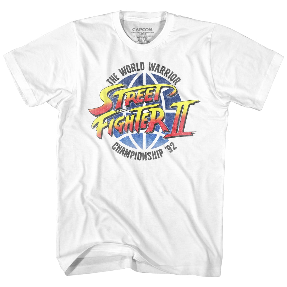 Street Fighter Mens S/S T-Shirt - World Warrior - Solid White Hoodie, Sweatshirt | CiraTrend.com