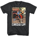 Street Fighter Mens S/S T-Shirt - Grow Up. - Heather Black Heather Hoodie, Sweatshirt | CiraTrend.com